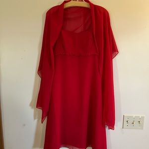 Alfred Angelo cherry chiffon dress with wrap